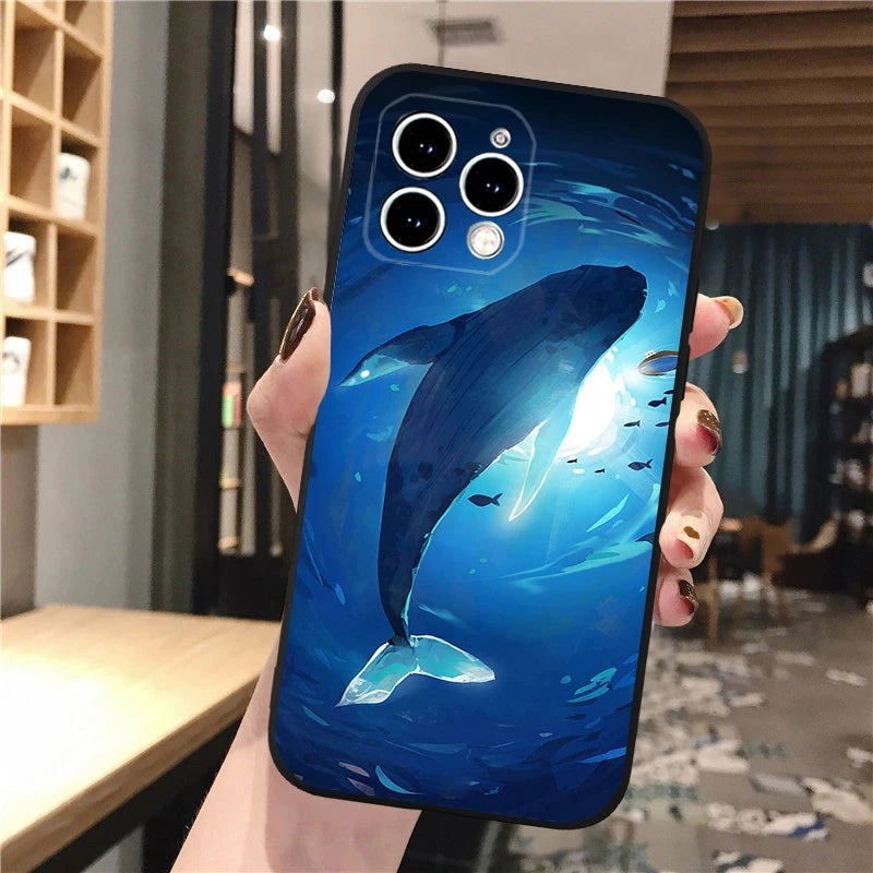 Whale Phone Case For iphone 16 15 14 Pro Max 16 15 14 13 12 Pro 15Plus iphone 11