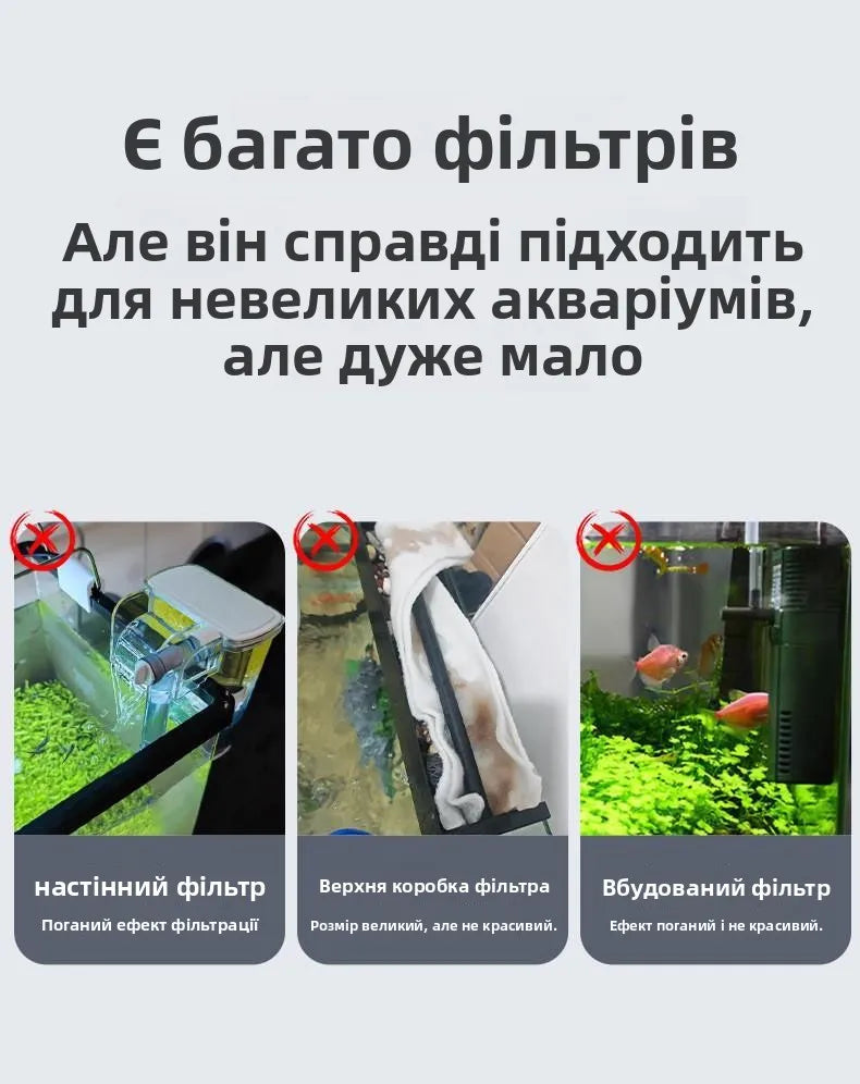 Quiet External Wall-Mounted Fi Tank Filter Small Size Water Circulation Pump Cascade Drop Box Aquarium Equipment Pet Supplies