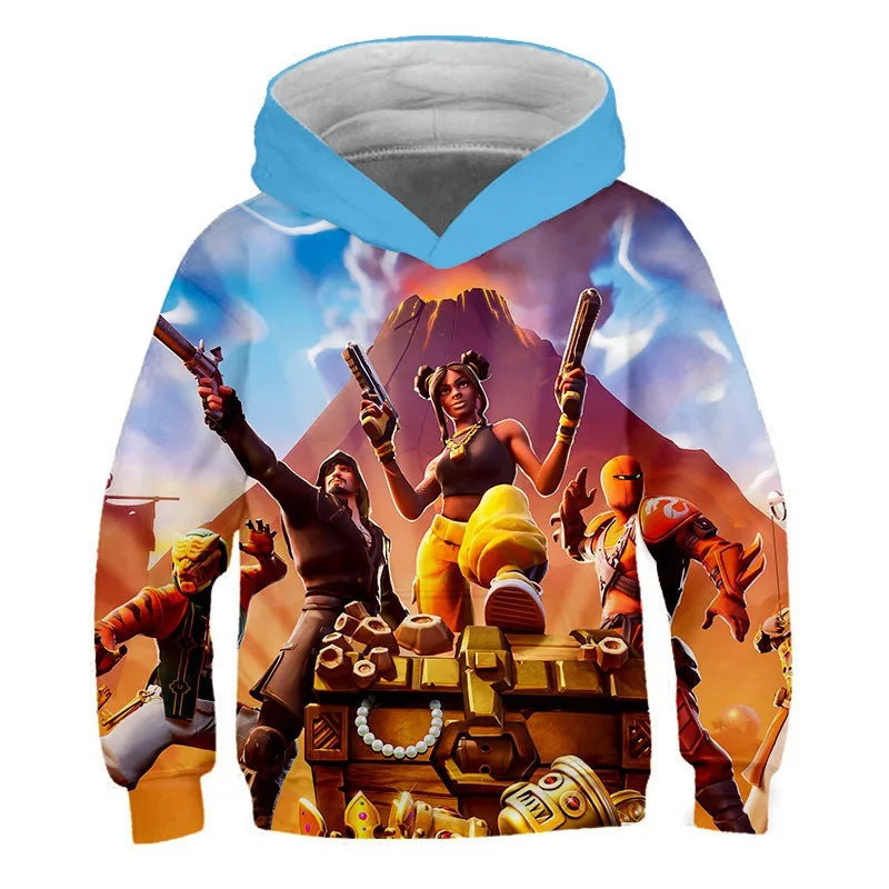 2024 New Fortnite 3D Printed Unisex Hoodie Casual Coat Game Peripheral Cosplay Children Clothing Gifts