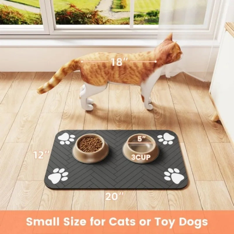 VIKAMA diatom mud pet dining area cat and dog placemat, water-absorbing, anti-slip feeding, splash-proof pad, pet supplies