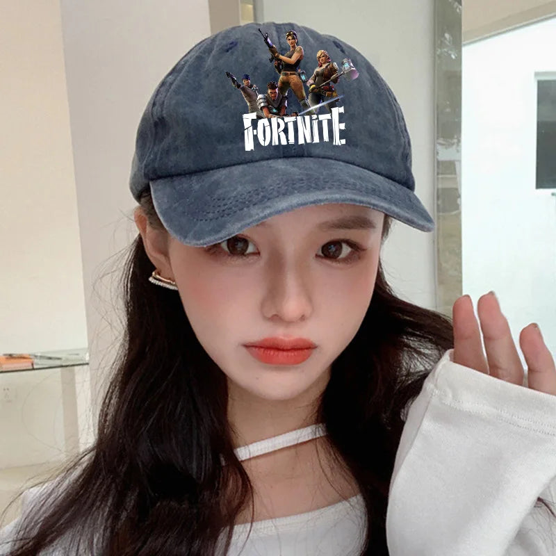 Fortnites Series Adult Baseball Cap Adjustable Hot Men Women Hat Washed Denim Retro Sun Visor Outdoor Sport Accessories Gifts