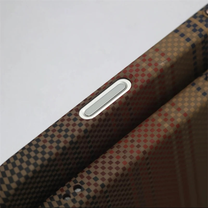 Luxury Carbon Fiber Relief Magsafe Phone Case For iPhone 13 14 15 16 Pro Max Metal Lens Matte Wireless Charging Shockproof Cover