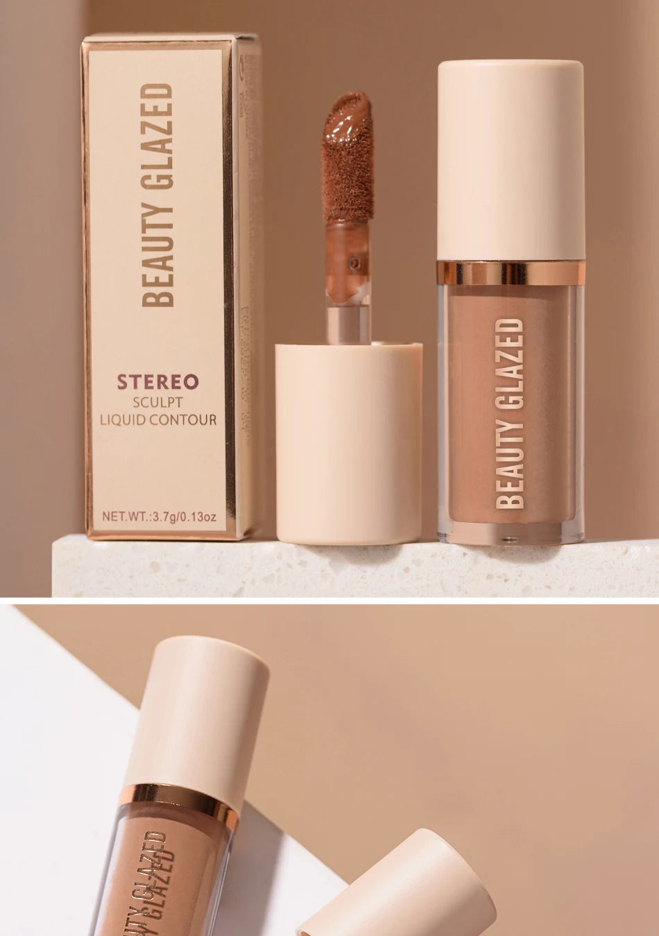 2025 Beauty Glazed 2 Color Liquid Contouring To Enhance The Facial Contour,Waterproof ,Matte,V-face Shaping Contour Face Makeup