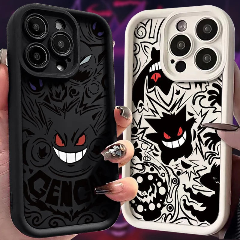 Gengar Phone Case for iPhone 15 14 Liquid Silicone Shockproof Cover