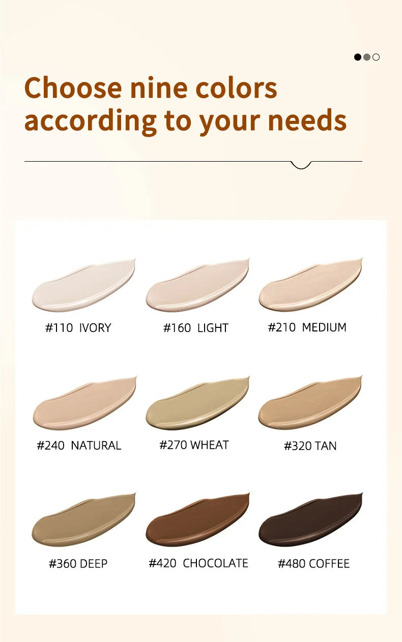 30ml Beauty BB Cream Foundation,Liquid Concealer,Long-Lasting Moisturizing Waterproof,Not Easy to Remove Makeup,Full Coverage
