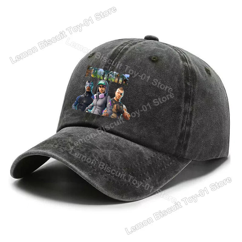 Fortnites Series Adult Baseball Cap Adjustable Hot Men Women Hat Washed Denim Retro Sun Visor Outdoor Sport Accessories Gifts