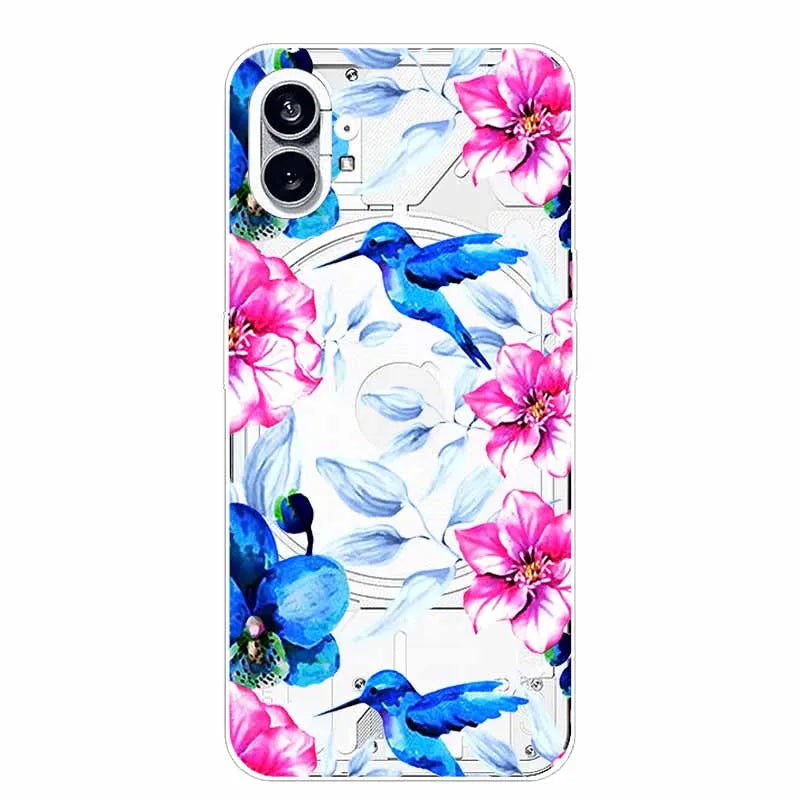 For Nothing Phone 1 2 Case Silicone Soft Cute Transparent Coque for Nothing Phone (2) TWO One Protective Funda Clear TPU Covers