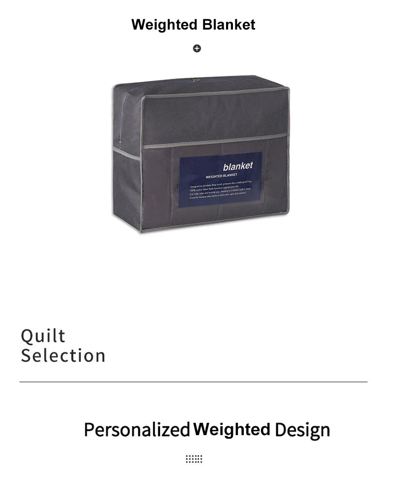 Weighted Blanket for Adult Decompression Sleep Aid Pressure Sleeping Quilted Blanket Heavy Quilt Throw Blanket 5 Sizes