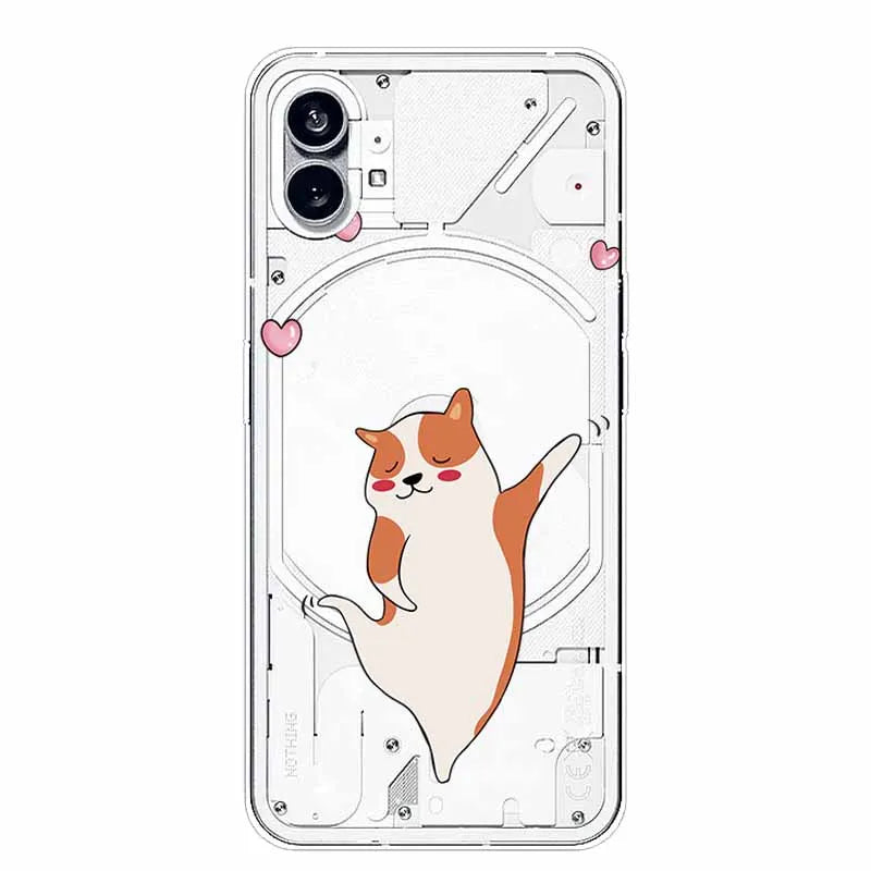 For Nothing Phone 1 2 Case Silicone Soft Cute Transparent Coque for Nothing Phone (2) TWO One Protective Funda Clear TPU Covers