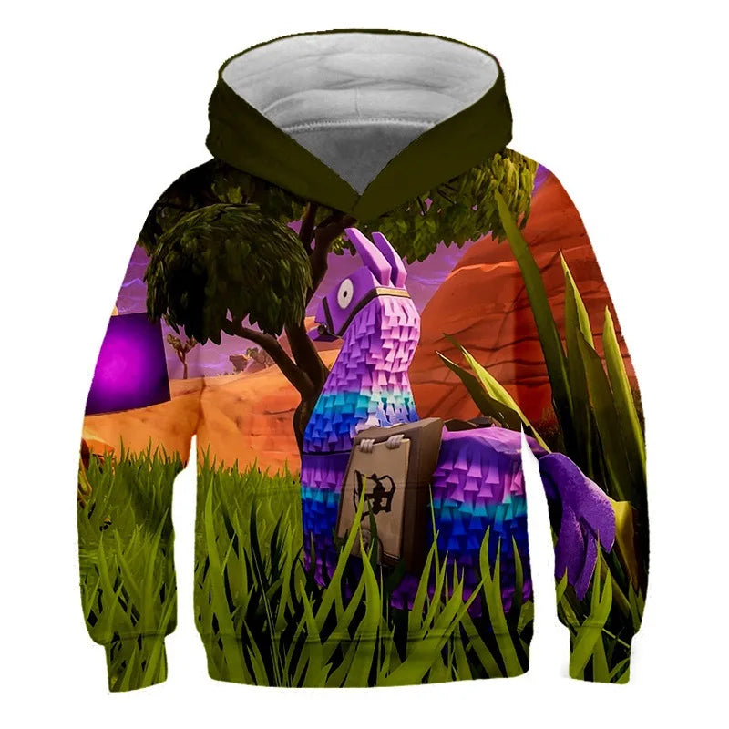2024 New Fortnite 3D Printed Unisex Hoodie Casual Coat Game Peripheral Cosplay Children Clothing Gifts