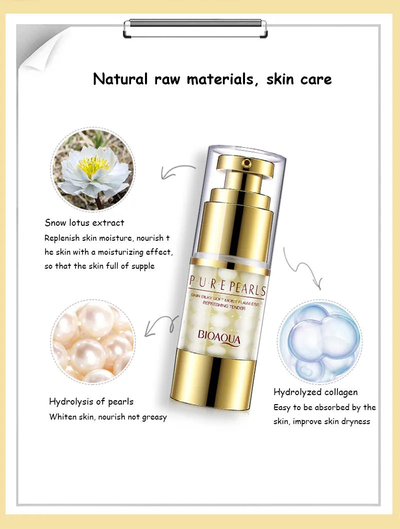 BIOAQUA Pure Pearl Face Skin Care Sets Facial Cream Eye Cream Firming Anti Dark Circles Moisturizing Brightening skincare Set