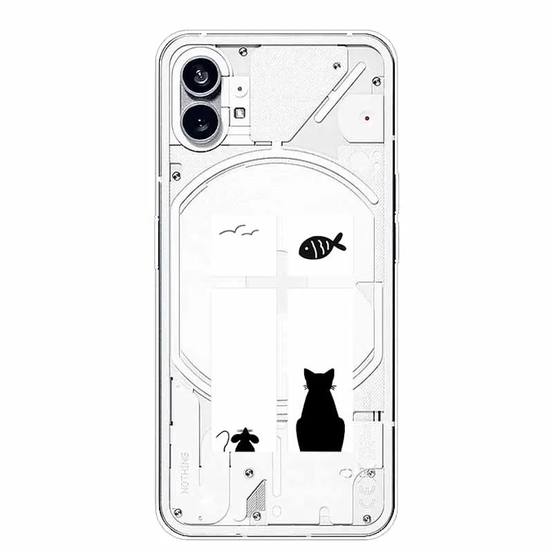 For Nothing Phone 1 2 Case Silicone Soft Cute Transparent Coque for Nothing Phone (2) TWO One Protective Funda Clear TPU Covers