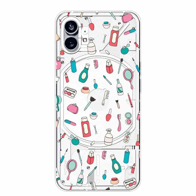 For Nothing Phone 1 2 Case Silicone Soft Cute Transparent Coque for Nothing Phone (2) TWO One Protective Funda Clear TPU Covers
