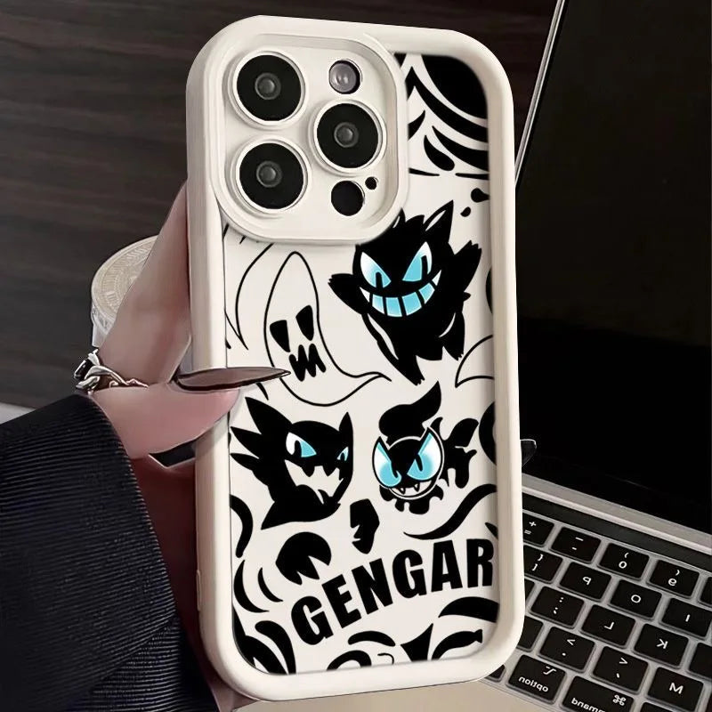 Gengar Phone Case for iPhone 15 14 Liquid Silicone Shockproof Cover