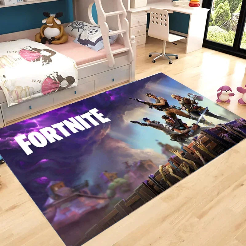 Fortnites Carpet Non-slip Bathroom Rug Fortress Night Rectangle Flannel Bath Mat Cartoon Kitchen Living Room Door Rug Kids Gift