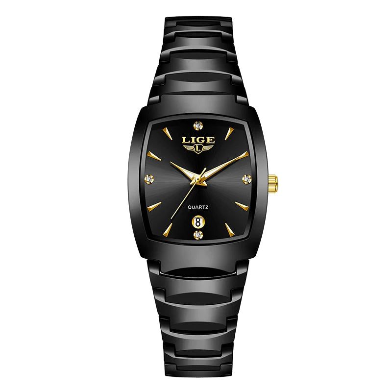 LIGE NEW Women Watches Business Luxury Ladies Fashion Quartz Watch Simple Stainless Steel Clock Watch for Women Relogio Feminino