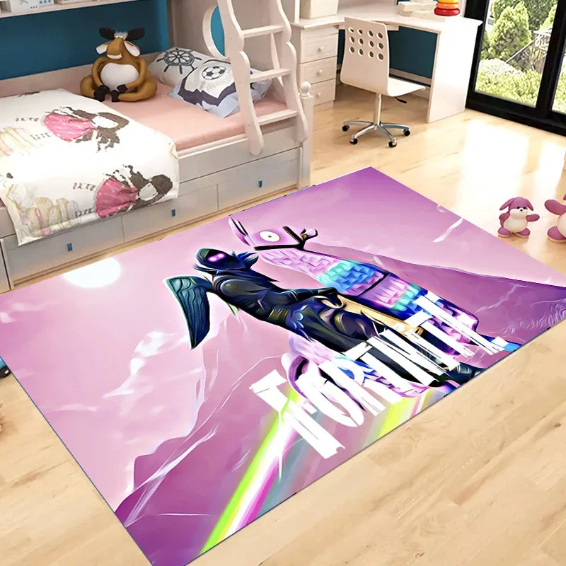 Fortnites Carpet Non-slip Bathroom Rug Fortress Night Rectangle Flannel Bath Mat Cartoon Kitchen Living Room Door Rug Kids Gift