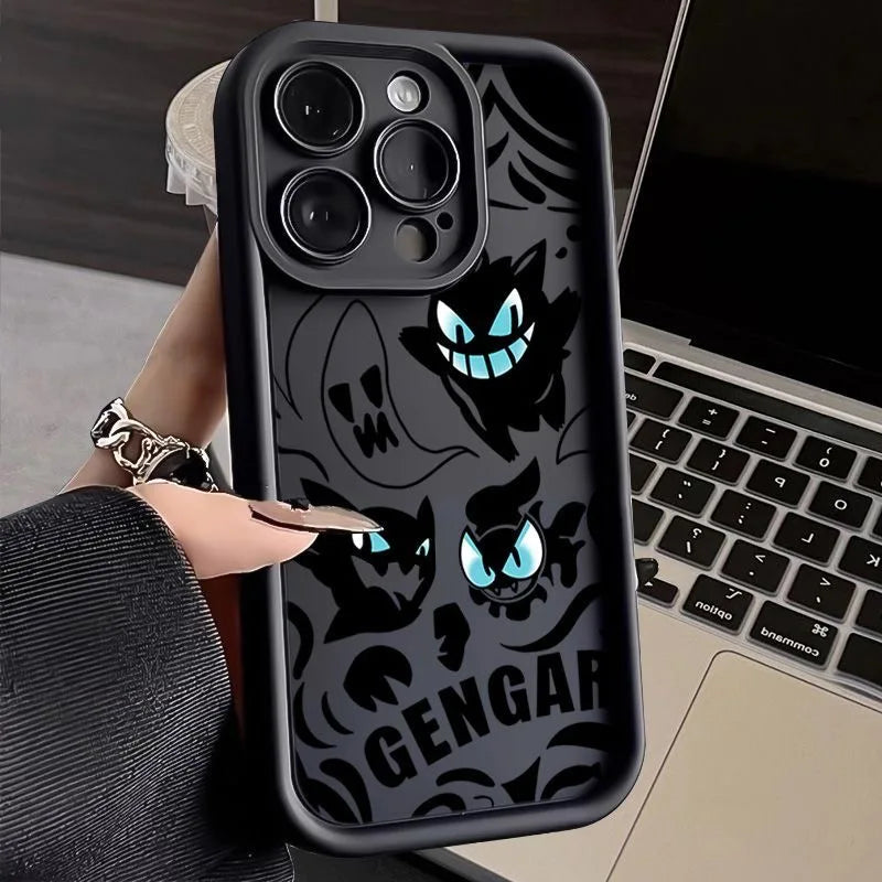 Gengar Phone Case for iPhone 15 14 Liquid Silicone Shockproof Cover