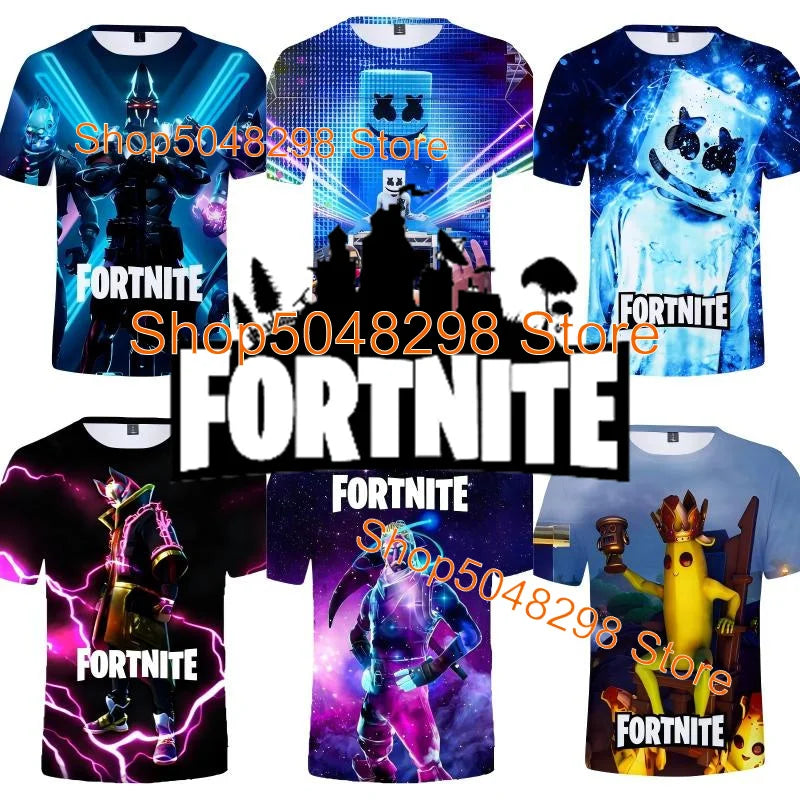 Bushranger Fortnite T Shirt for Kids 3D Print Banana Peely T-shirt Men Women's Tee Battle Royale Game Summer Tops Birthday Gifts