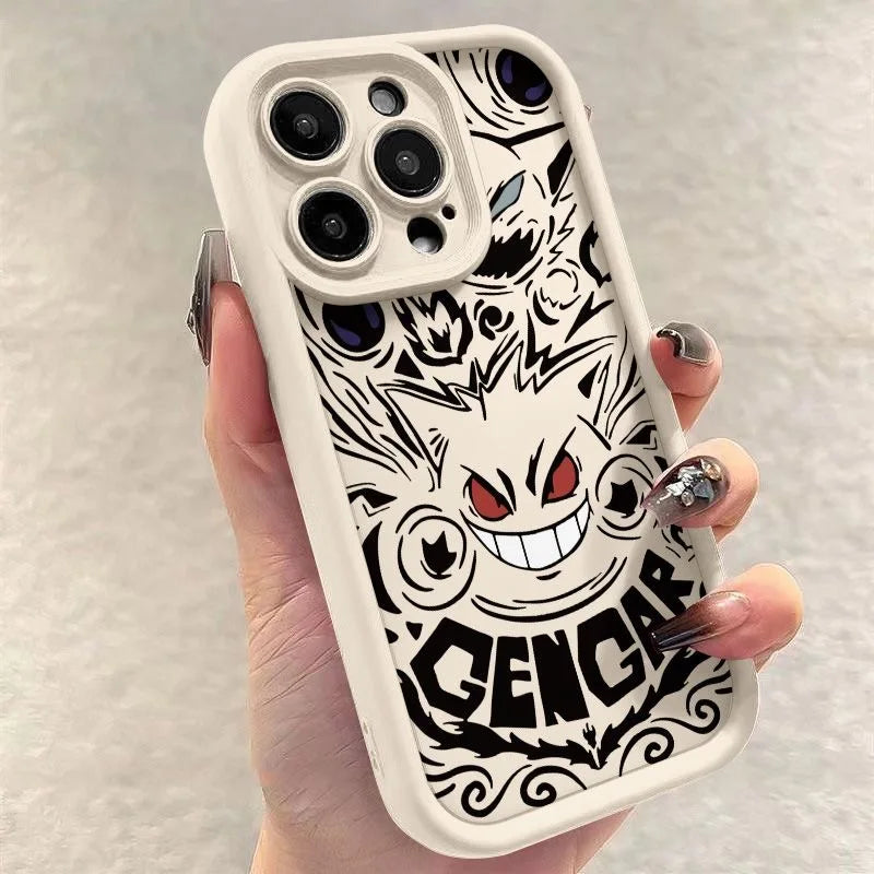 Gengar Phone Case for iPhone 15 14 Liquid Silicone Shockproof Cover