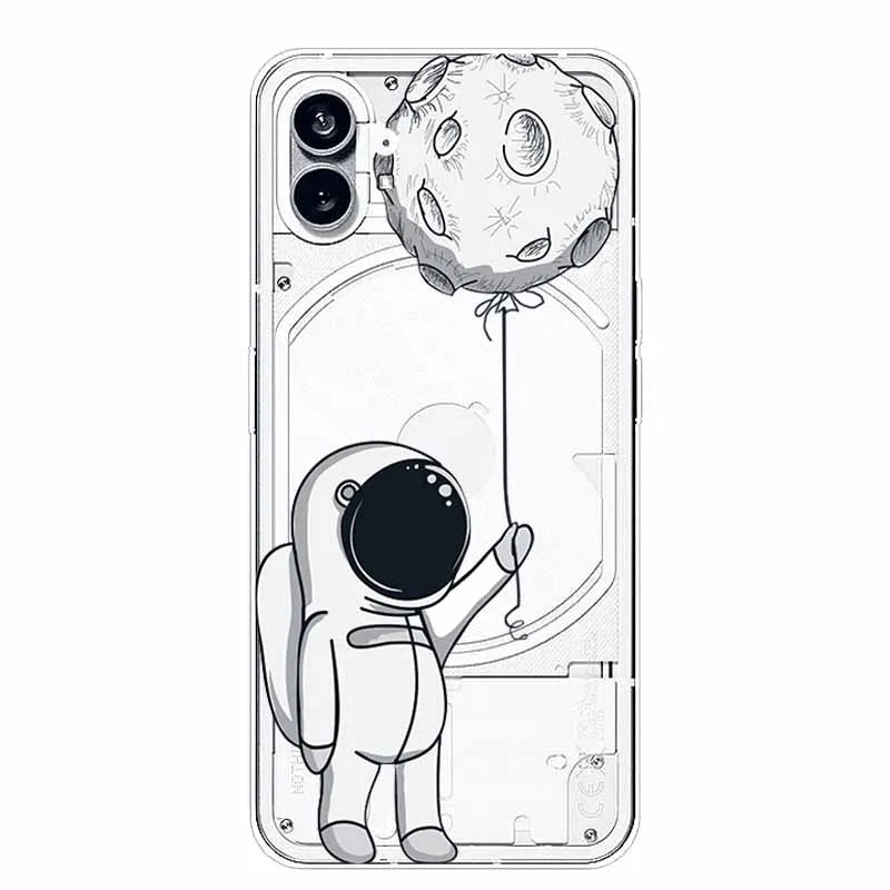 For Nothing Phone 1 2 Case Silicone Soft Cute Transparent Coque for Nothing Phone (2) TWO One Protective Funda Clear TPU Covers