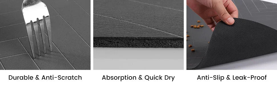Pet Feeding Mat-Absorbent Pets Placemat for Food and Water Bowl, with Waterproof Rubber Backing, Quick Dry Water Mat for Dog Cat