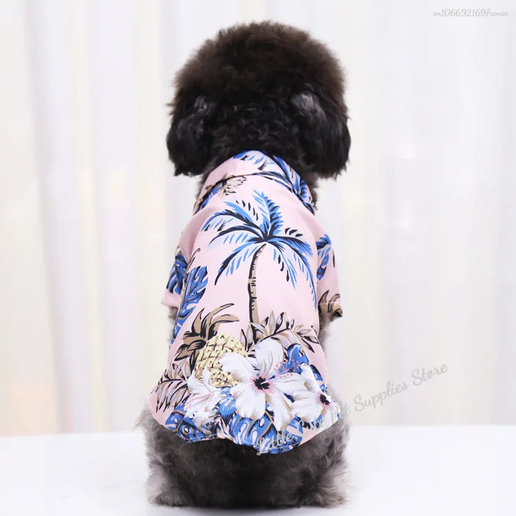 Pet Beach Pineapple Shirts Hawaiian Style Dog Cat Coat Vest Spring Summer Thin Breathable Puppy T-Shirt Clothes Fashion Costumes