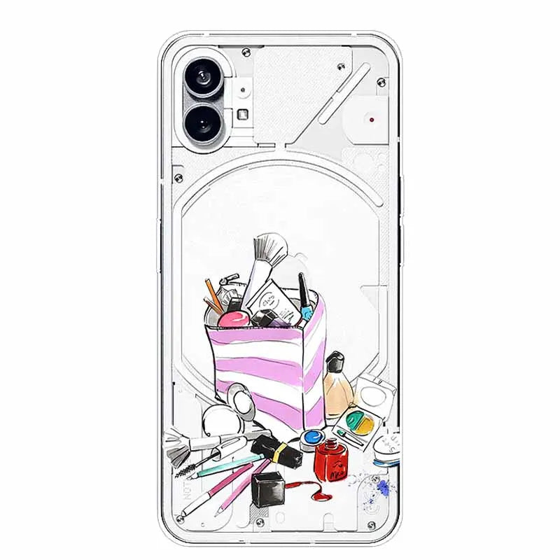 For Nothing Phone 1 2 Case Silicone Soft Cute Transparent Coque for Nothing Phone (2) TWO One Protective Funda Clear TPU Covers