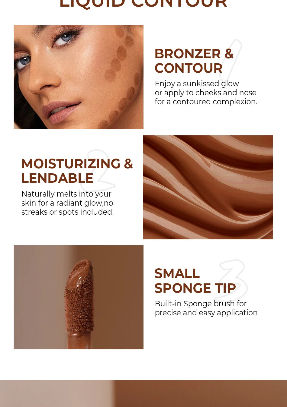 2025 Beauty Glazed 2 Color Liquid Contouring To Enhance The Facial Contour,Waterproof ,Matte,V-face Shaping Contour Face Makeup