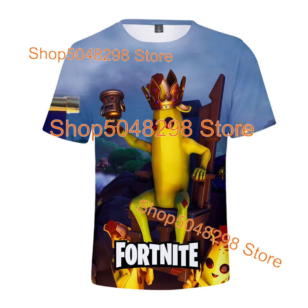 Bushranger Fortnite T Shirt for Kids 3D Print Banana Peely T-shirt Men Women's Tee Battle Royale Game Summer Tops Birthday Gifts