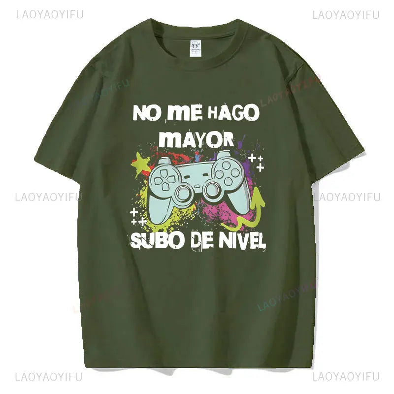 Funny I Don't Get Older I Up Printed T Shirt Retro Spanish Game Fans Geek Dad Gift Vintage T-shirt Fashion Cotton Man's Tee Tops
