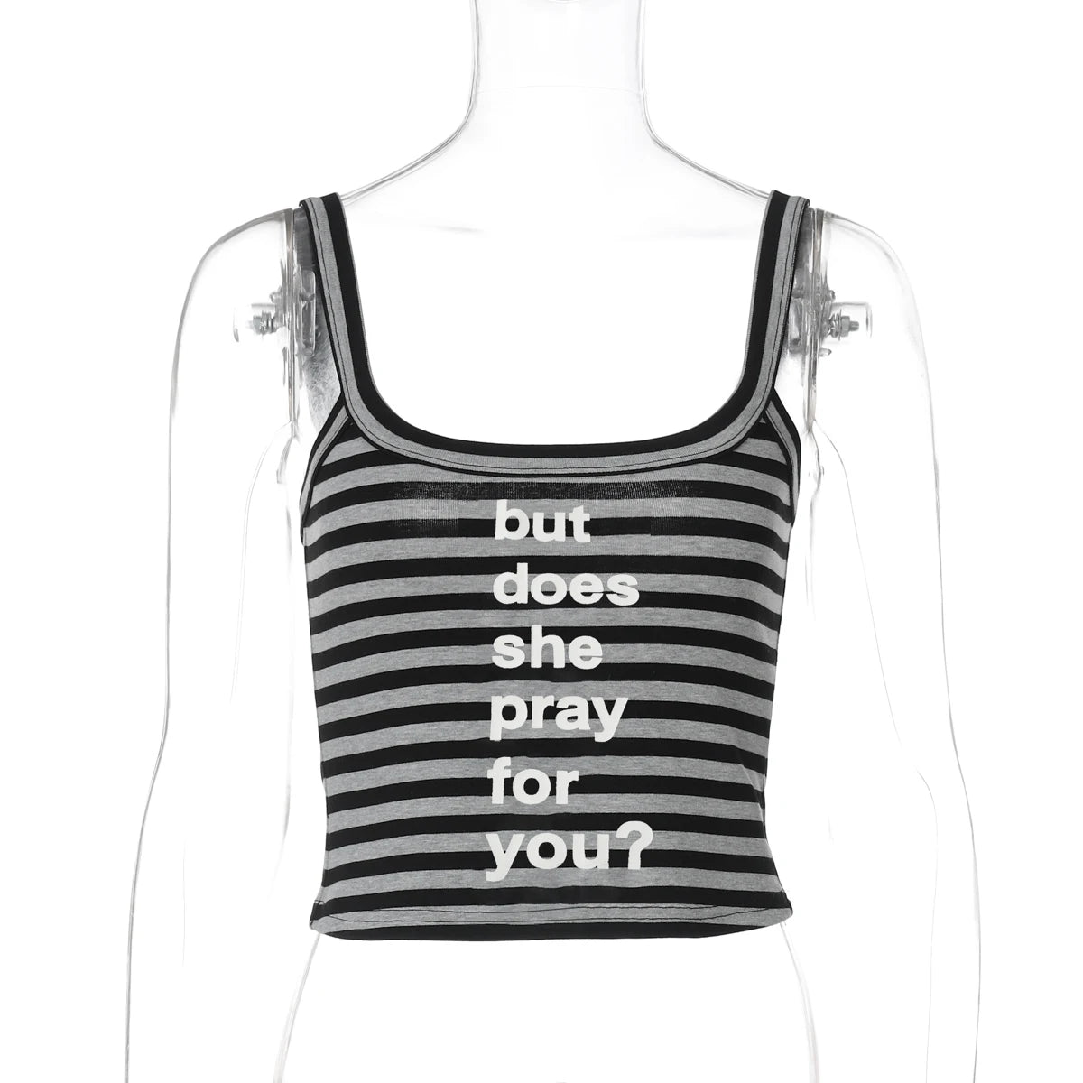 Dulzura Sleeveless Backless Slim Striped Letter Print Crop Camisole Ladies Fashion Sexy Casual Y2K Top Party Club Summer Clothes