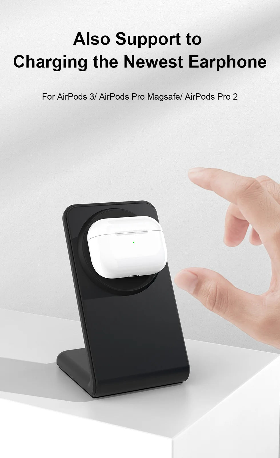 Wireless Charger for MagSafe,Minimalism Magnetic Dock Stand 15W Fast Charging for iPhone 16 15 14 13 12 Pro Max Mini Plus