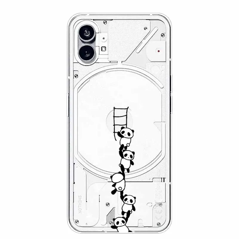For Nothing Phone 1 2 Case Silicone Soft Cute Transparent Coque for Nothing Phone (2) TWO One Protective Funda Clear TPU Covers