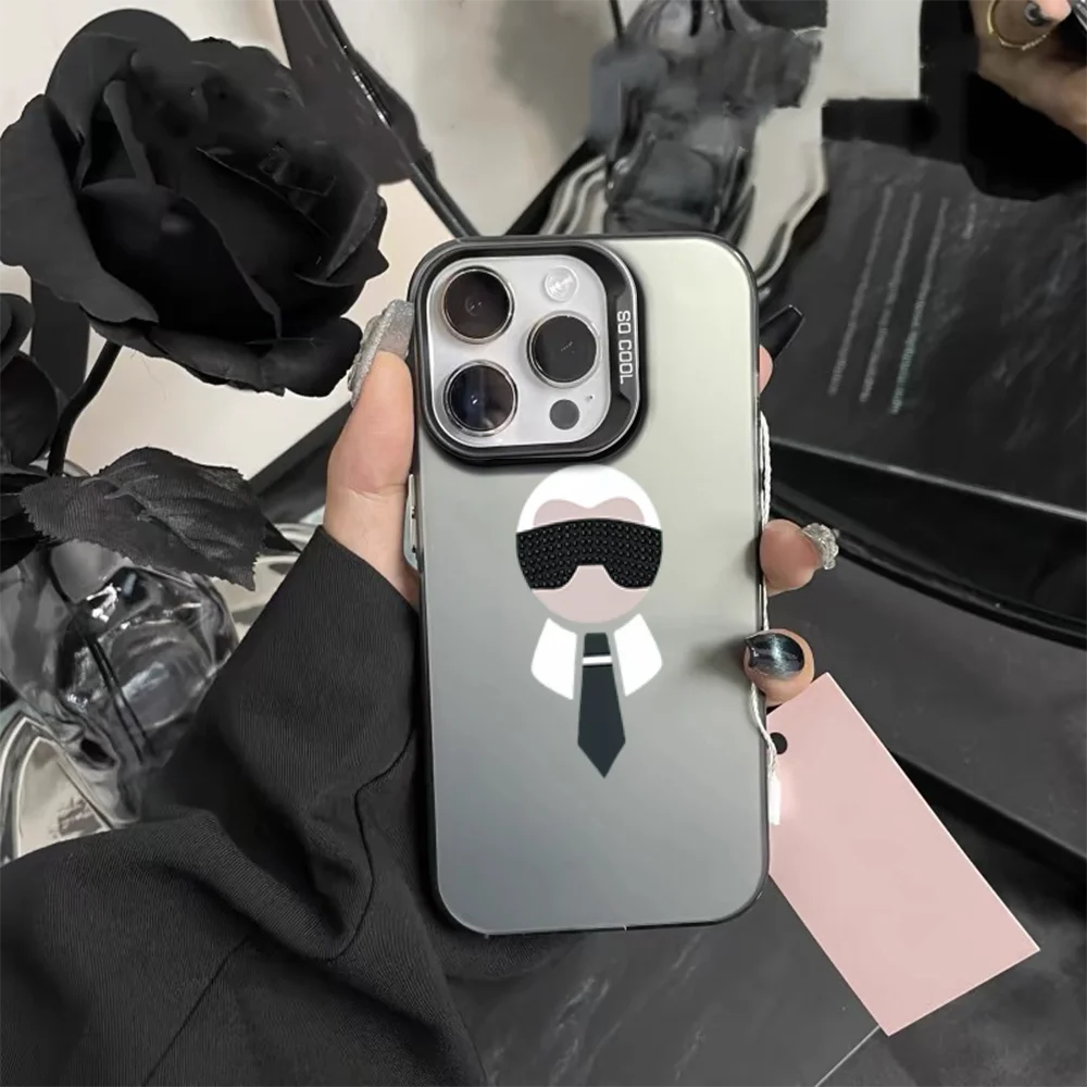 Phone Case for iPhone 12 11 13 14 15 16 Max Pro Plus IMD Plating Cover Famous Designer Head Portrait