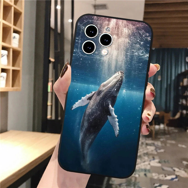 Whale Phone Case For iphone 16 15 14 Pro Max 16 15 14 13 12 Pro 15Plus iphone 11