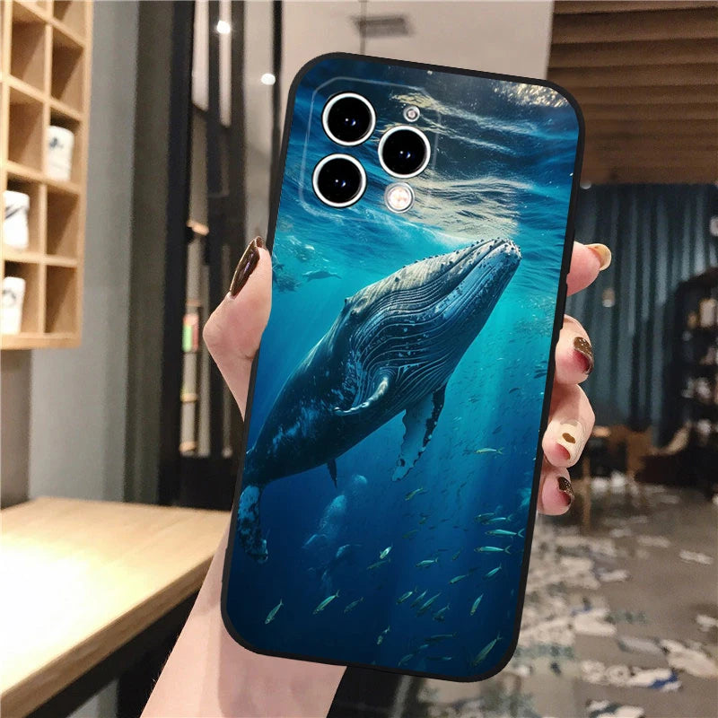 Whale Phone Case For iphone 16 15 14 Pro Max 16 15 14 13 12 Pro 15Plus iphone 11