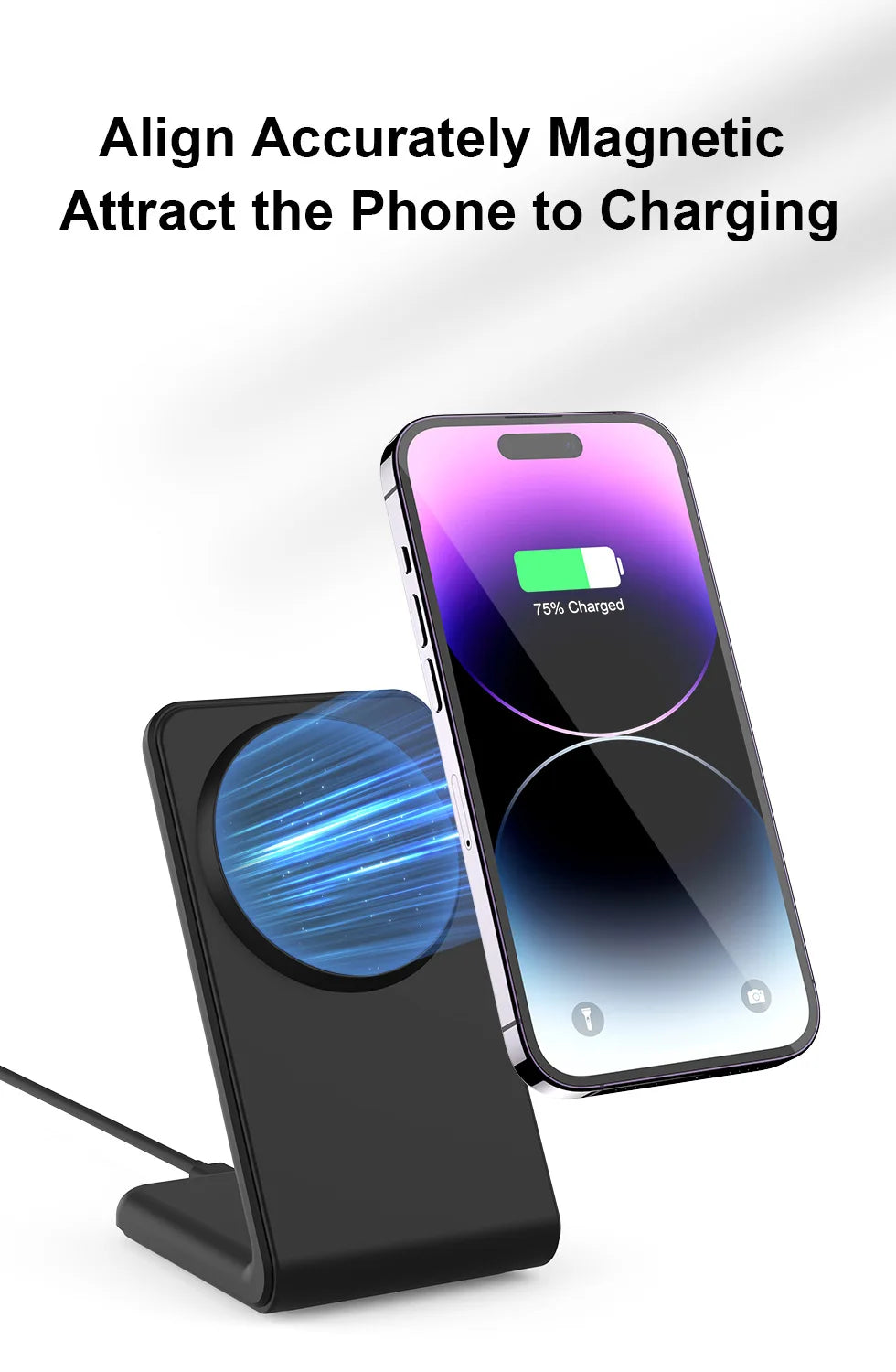 Wireless Charger for MagSafe,Minimalism Magnetic Dock Stand 15W Fast Charging for iPhone 16 15 14 13 12 Pro Max Mini Plus