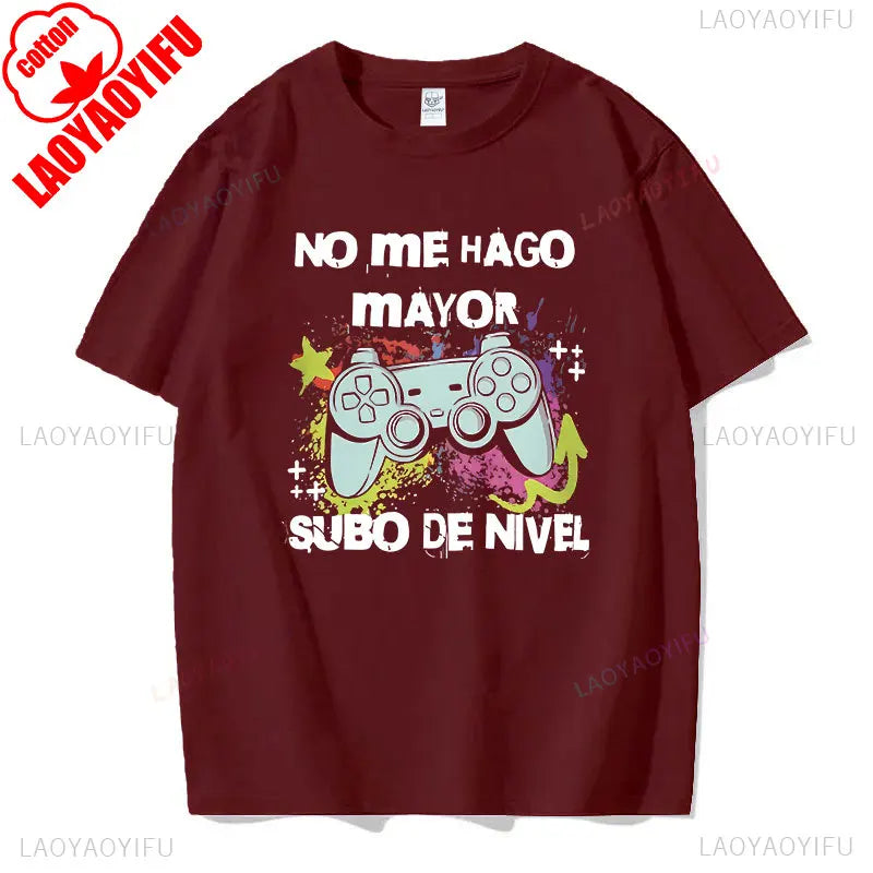 Funny I Don't Get Older I Up Printed T Shirt Retro Spanish Game Fans Geek Dad Gift Vintage T-shirt Fashion Cotton Man's Tee Tops