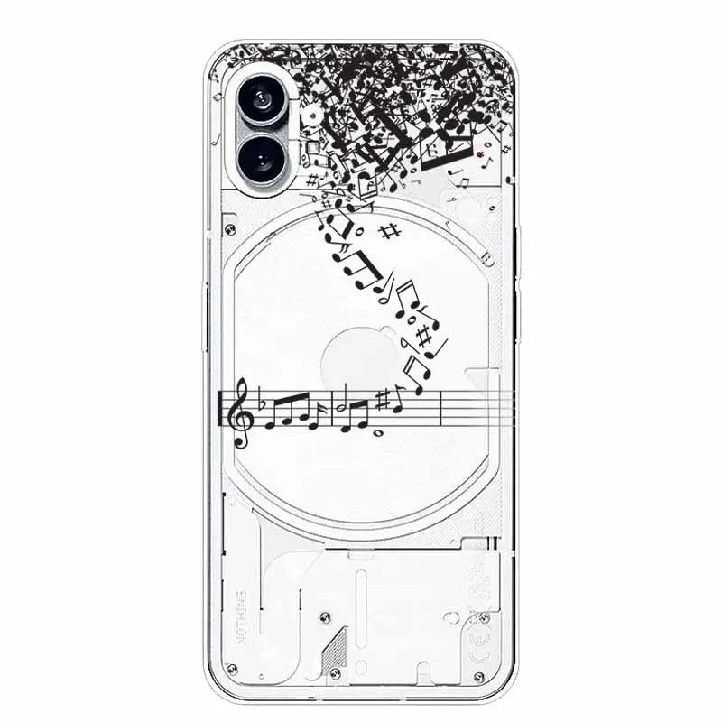For Nothing Phone 1 2 Case Silicone Soft Cute Transparent Coque for Nothing Phone (2) TWO One Protective Funda Clear TPU Covers