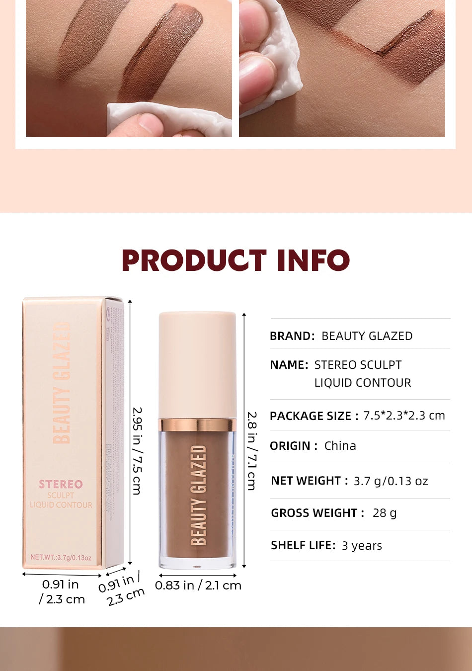 2025 Beauty Glazed 2 Color Liquid Contouring To Enhance The Facial Contour,Waterproof ,Matte,V-face Shaping Contour Face Makeup