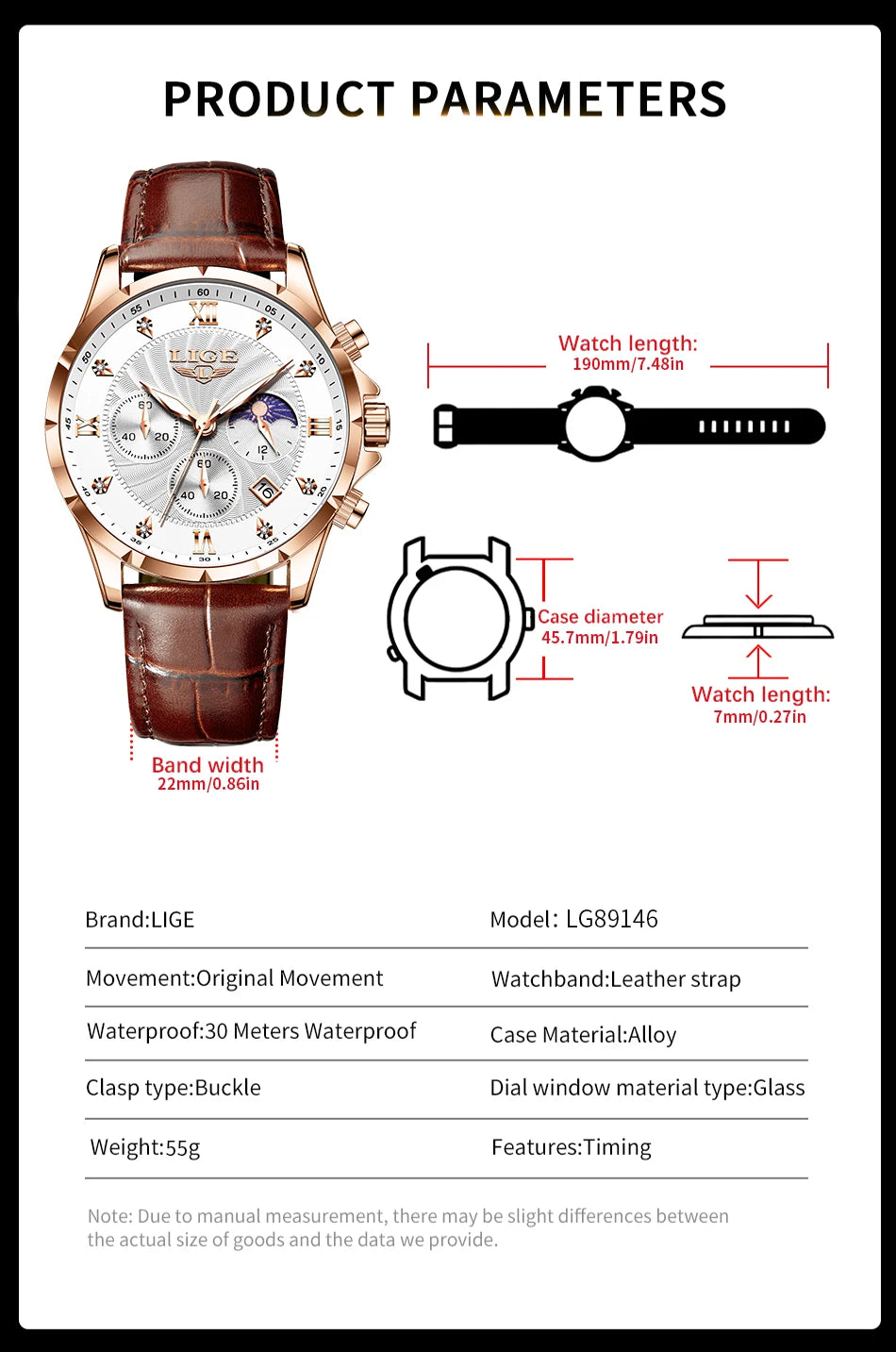 New Mens Watches LIGE Top Brand Luxury Leather Casual Quartz Watch Men's Sport Waterproof Clock Watch Relogios Masculino+Box