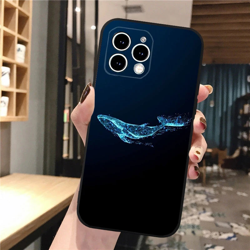 Whale Phone Case For iphone 16 15 14 Pro Max 16 15 14 13 12 Pro 15Plus iphone 11
