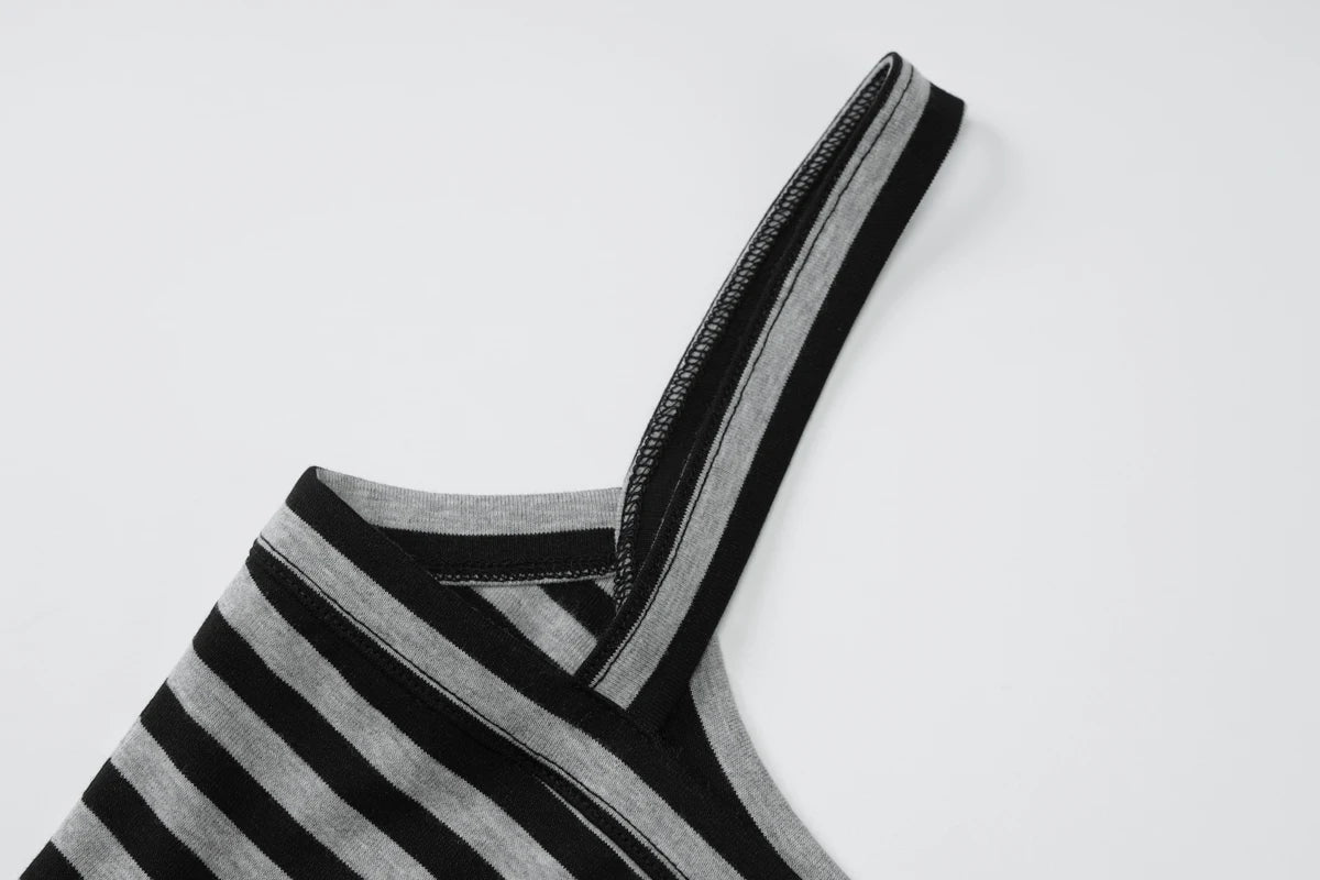 Dulzura Sleeveless Backless Slim Striped Letter Print Crop Camisole Ladies Fashion Sexy Casual Y2K Top Party Club Summer Clothes
