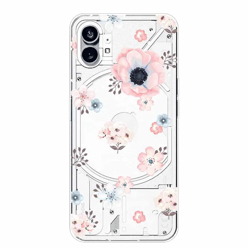 For Nothing Phone 1 2 Case Silicone Soft Cute Transparent Coque for Nothing Phone (2) TWO One Protective Funda Clear TPU Covers