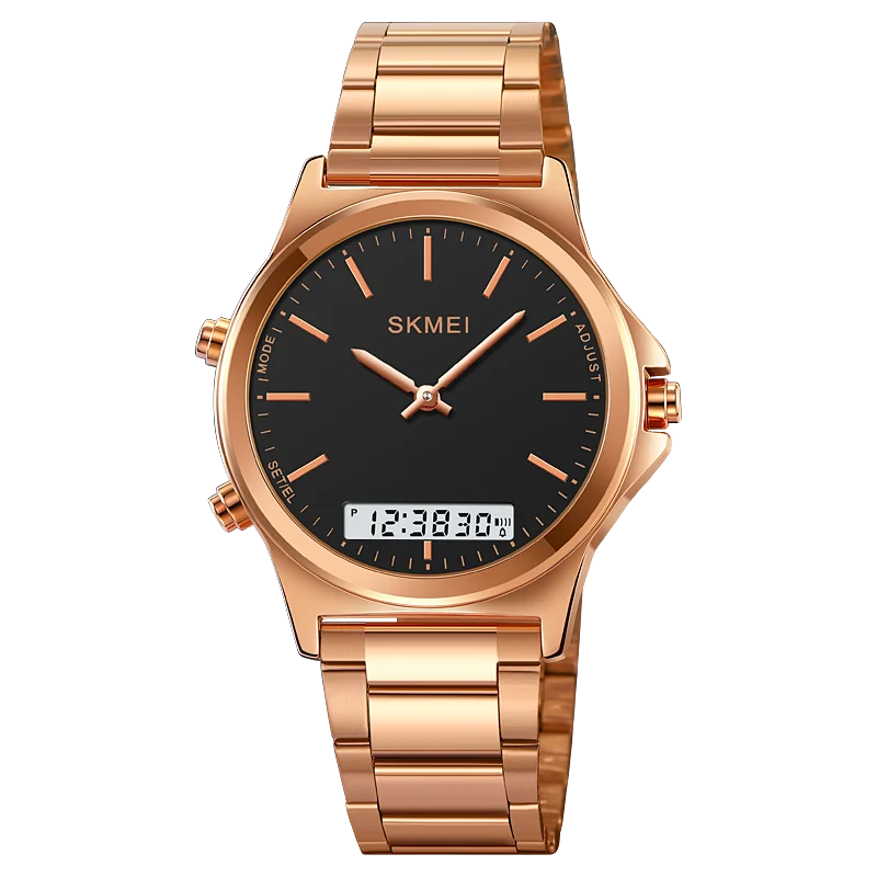 SKMEI Full Steel 3 Time Back Light Display Digital Chrono Sport Watches Mens Waterproof Alarm Wristwatches Clock reloj hombre