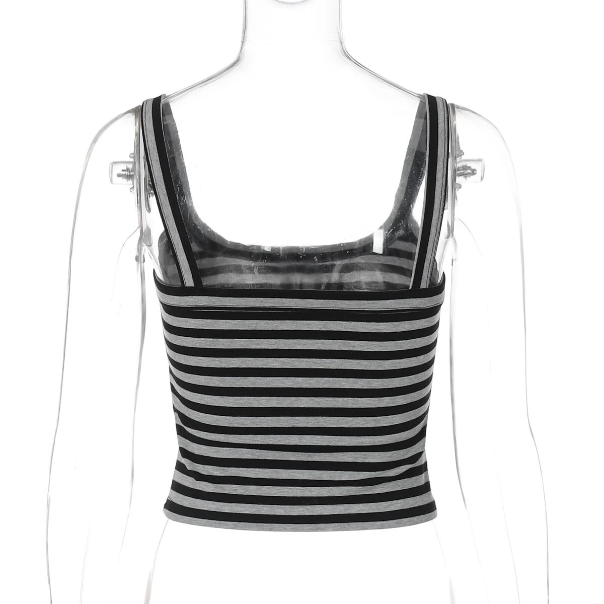 Dulzura Sleeveless Backless Slim Striped Letter Print Crop Camisole Ladies Fashion Sexy Casual Y2K Top Party Club Summer Clothes