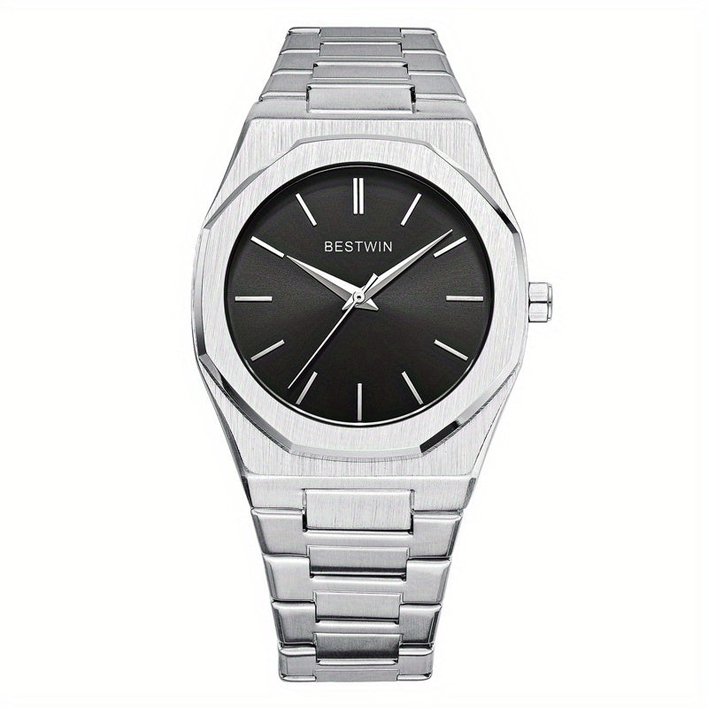 Fashion Men's Watch Alloy Steel Band Quartz Clock Simple Line Dial Business Party Men's Wrist Watch, Ideal choice for Gifts