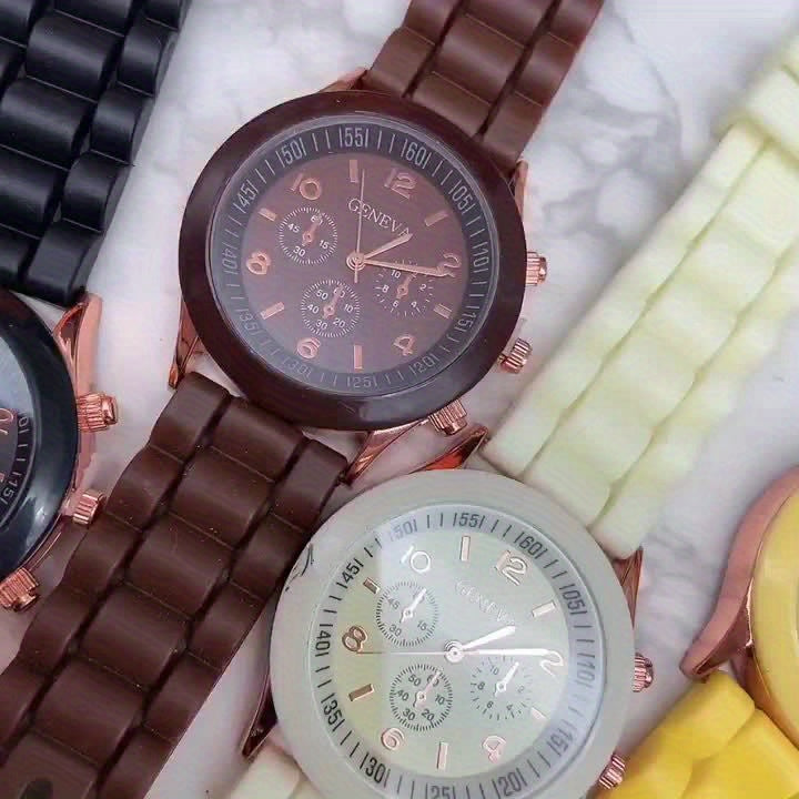 Fashion-Forward Round Pointer Quartz Watch - Accurate Triple Dial, Water-Resistant, Durable Silicone Strap - Perfect Sports Wristwatch for Active Men & Women - An Ideal Gift Choice