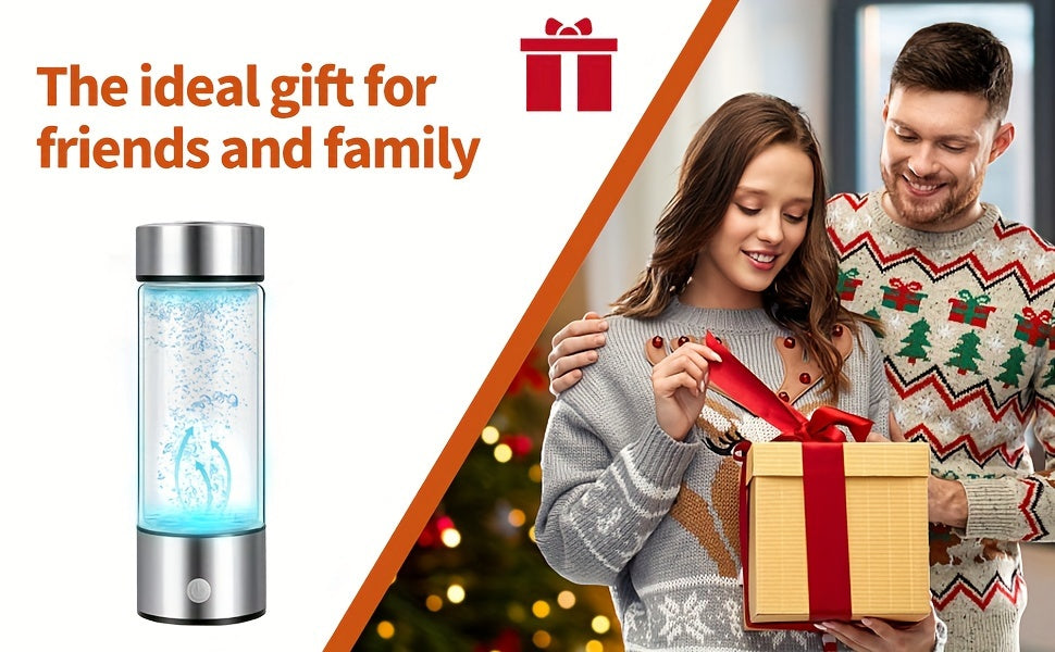 Hydrogen Water Bottle, Portable Hydrogen Water Ionizer Machine, Hydrogen Water Generator, Rechargeable Hydrogen Rich Water Glass Health Cup for Home Travel